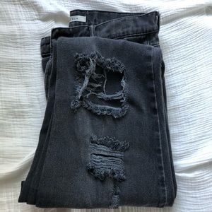 Black high rise straight jeans from pacsun